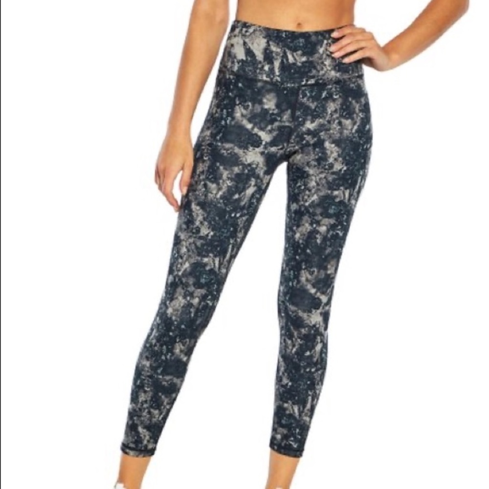 Zobha High Waist Leggings Tummy Slimming Black White Galaxy Print Women’s Medium